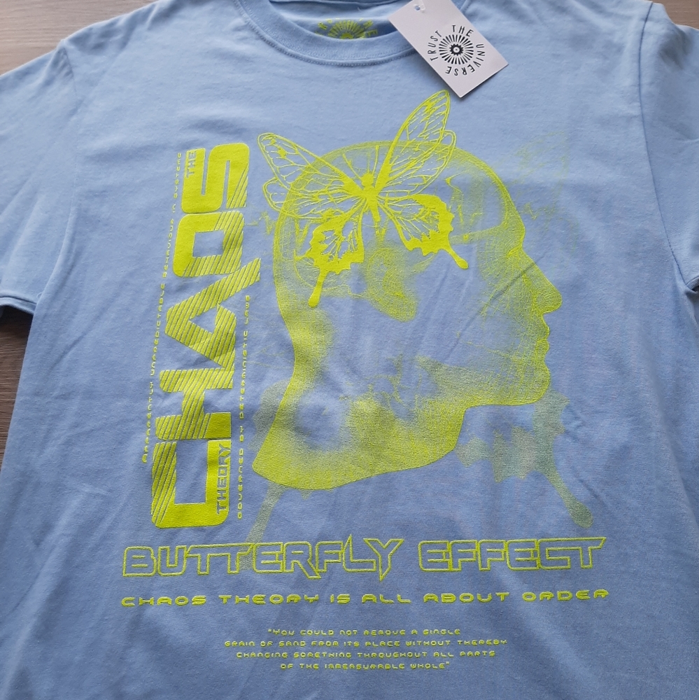 NWT Chaos baby blue tee